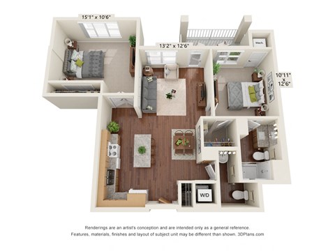 2E Floor Pan at Oaks Landing 55+ Apartments, New Brighton, MN 55112